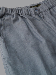 Men's Blue Cotton Linen Regular Fit Pant