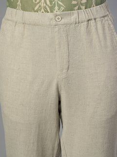 Men's Natural Cotton Linen Regular Fit Pant