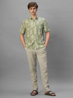 Men's Natural Cotton Linen Regular Fit Pant