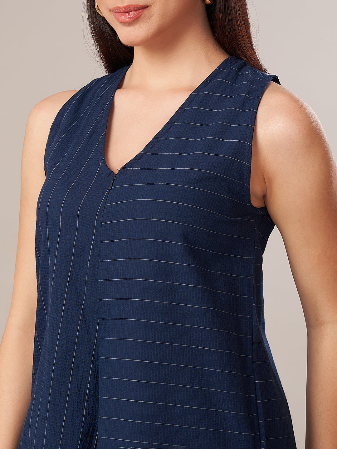Women's Cotton Lycra Regular Fit Jumpsuit Navy