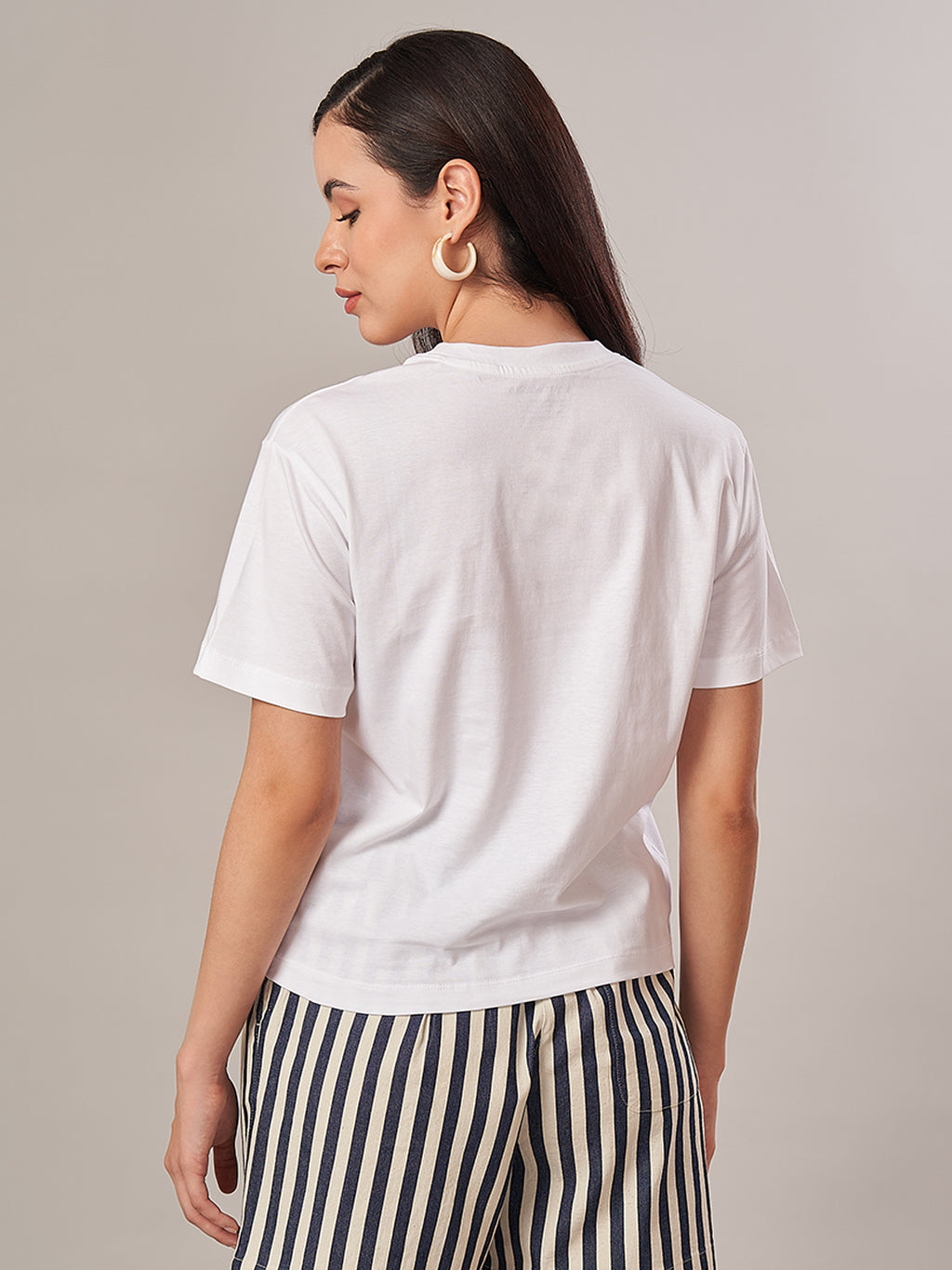 Women's 100% Cotton Regular Fit Tshirt White