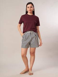 Women's 100% Cotton Regular Fit Tshirt Wine