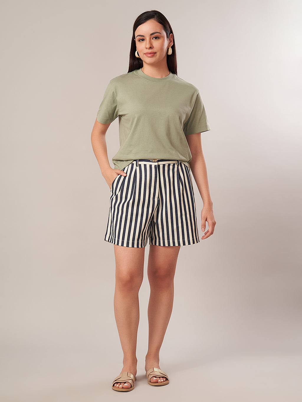 Women's 100% Cotton Regular Fit Tshirt Light Green