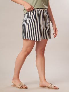 Women's Cotton Lycra Regular Fit Shorts Denim