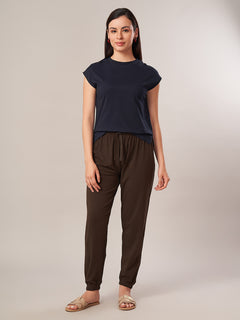 Women's 100% Cotton Regular Fit Tshirt Navy
