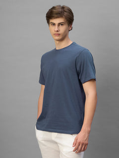 Men's Blue 100% Organic Cotton Regular Fit Tshirt