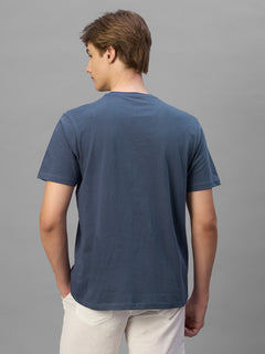 Men's Blue 100% Organic Cotton Regular Fit Tshirt