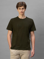 Men's Brown 100% Organic Cotton Regular Fit Tshirt