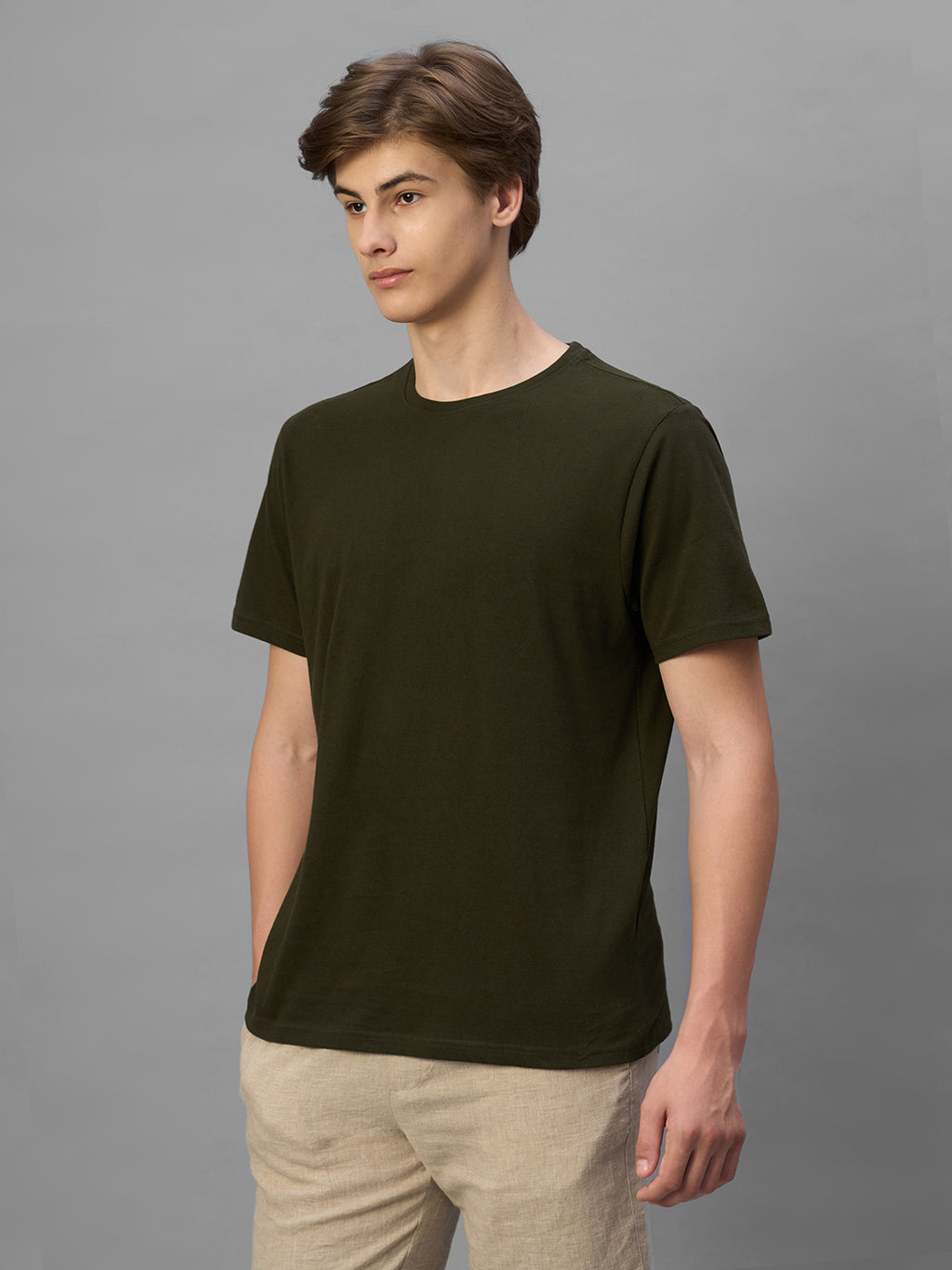Men's Brown 100% Organic Cotton Regular Fit Tshirt