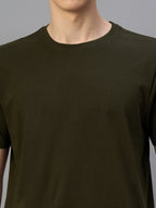 Men's Brown 100% Organic Cotton Regular Fit Tshirt