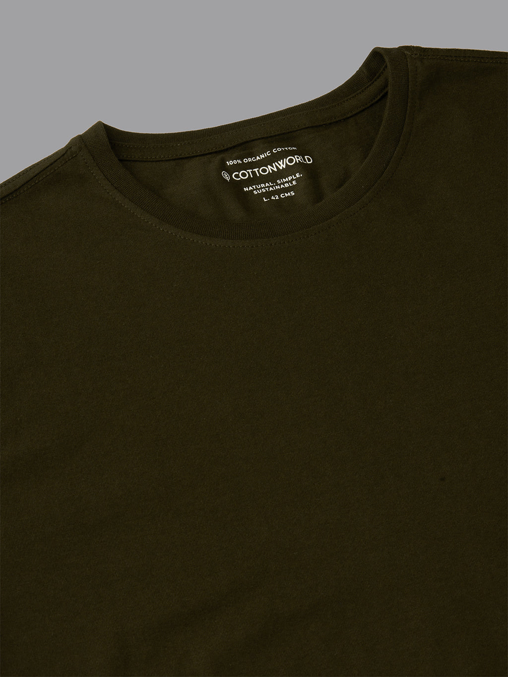 Men's Brown 100% Organic Cotton Regular Fit Tshirt