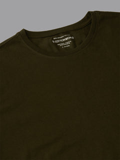 Men's Brown 100% Organic Cotton Regular Fit Tshirt