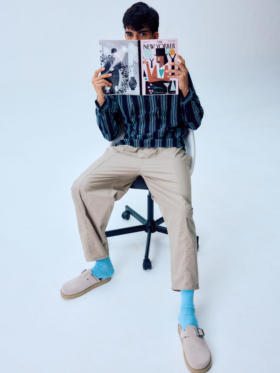 Men's Khaki 100% Cotton Loose Fit Pant