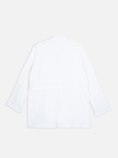Women's Offwhite 100% Cotton Regular Fit Jacket