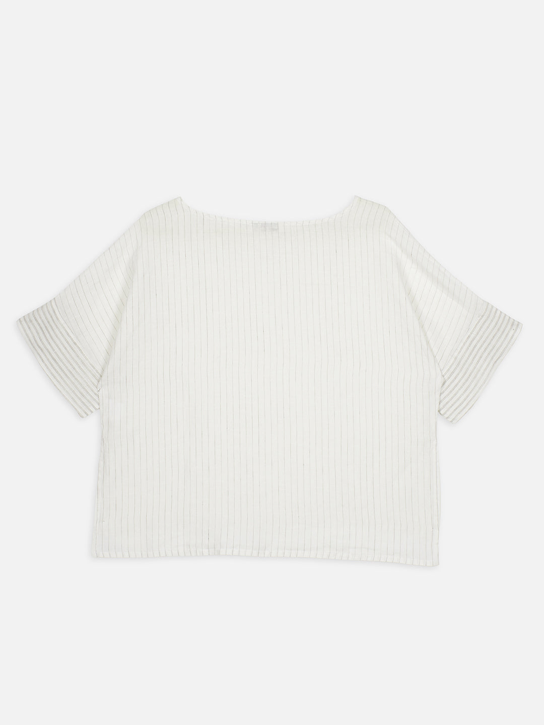 Women's Offwhite 100% Linen Boxy Fit Blouse
