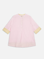 Women's Pink Linen Cotton Regular Fit Blouse