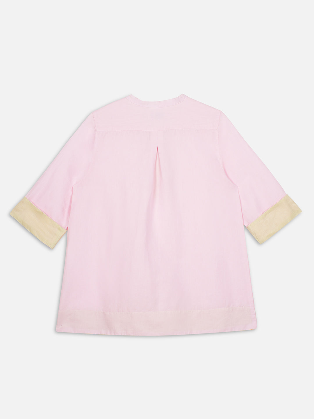 Women's Pink Linen Cotton Regular Fit Blouse