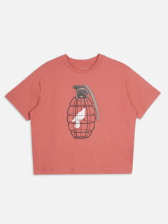 Women's Red 100% Organic Cotton Regular Fit Tshirt