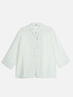Women's Offwhite 100% Linen Boxy Fit Blouse