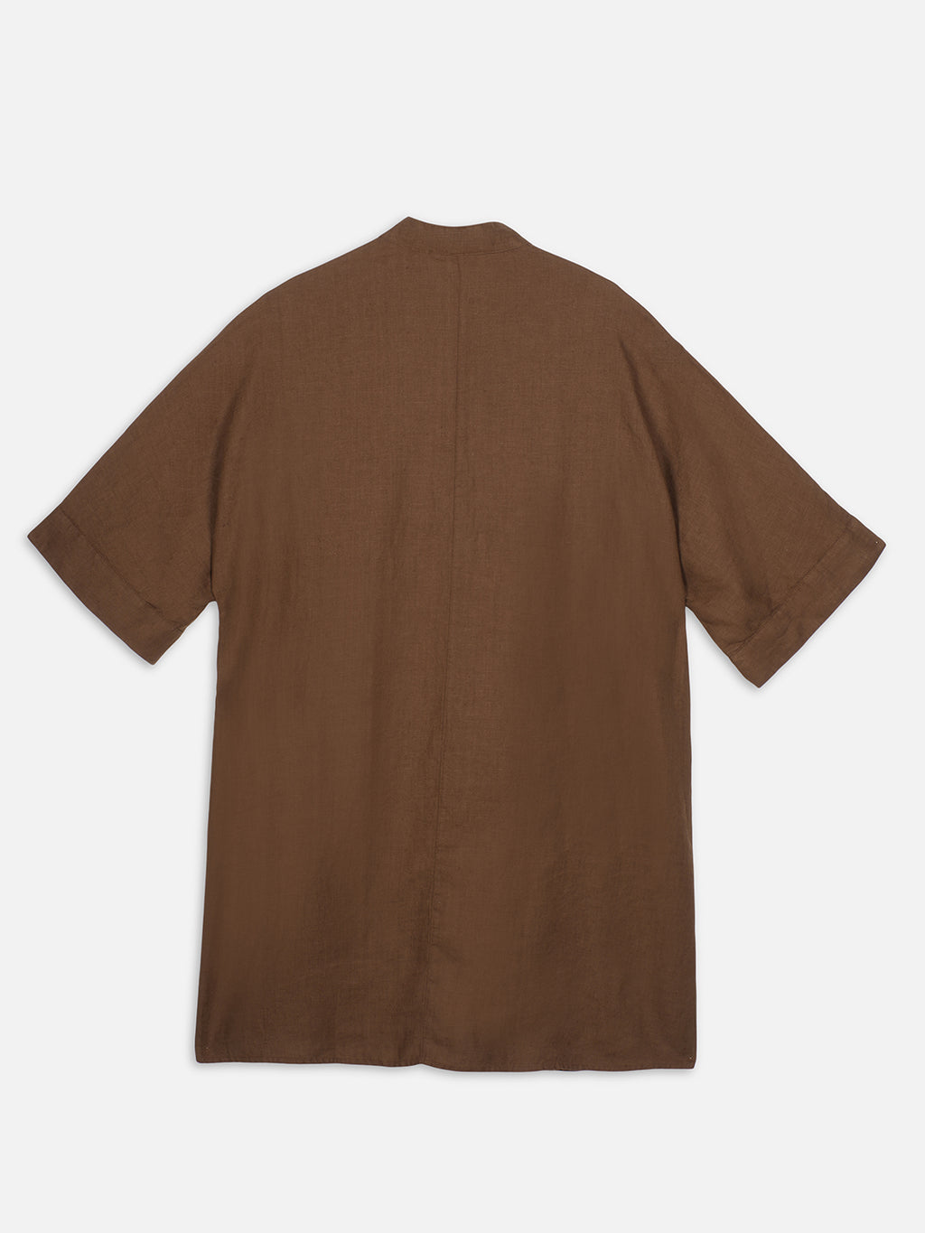 Women's Brown 100% Linen Boxy Fit Kurta