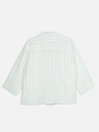 Women's Offwhite 100% Linen Boxy Fit Blouse