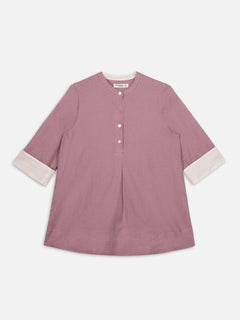 Women's Peach Linen Cotton Regular Fit Blouse