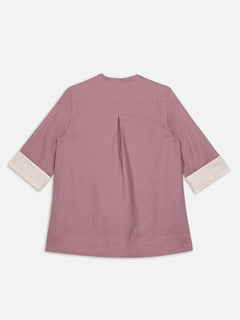 Women's Peach Linen Cotton Regular Fit Blouse