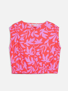 Women's Pink 100% Cotton Regular Fit Blouse