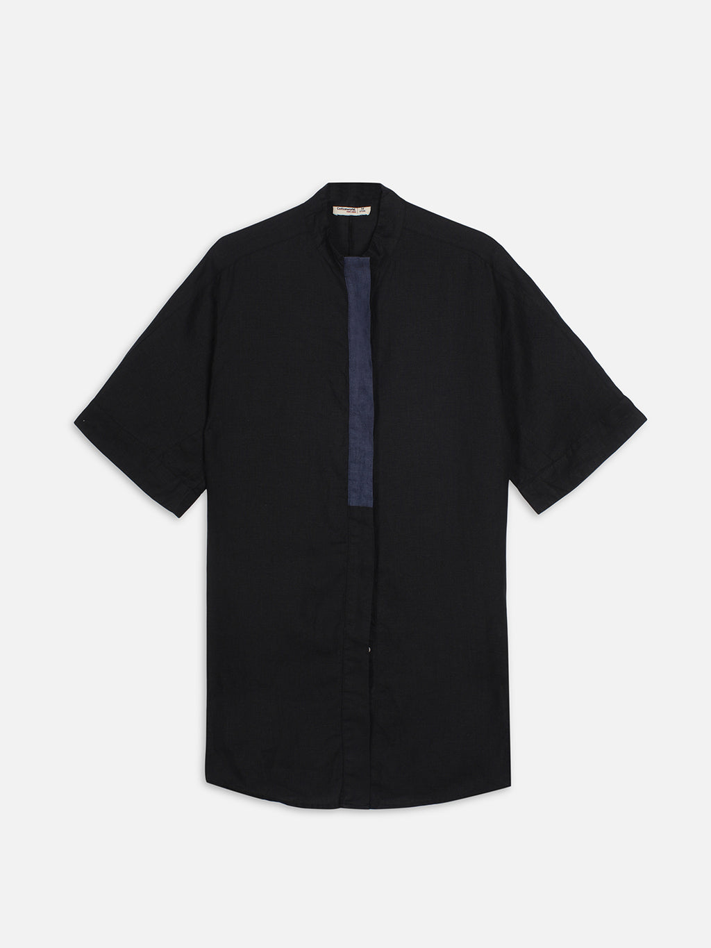 Women's Black 100% Linen Boxy Fit Kurta