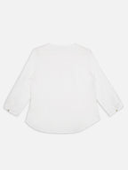 Women's White 100% Linen Regular Fit Blouse