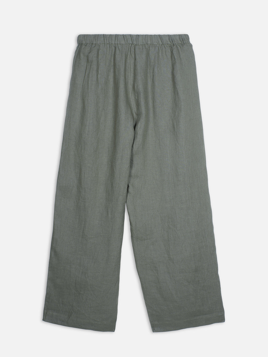 Women's Olive 100% Linen Regular Fit Pant