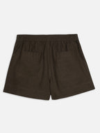 Women's Coffee 100% Linen Regular Fit Shorts