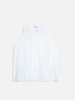 Women's White 100% Linen Regular Fit Blouse