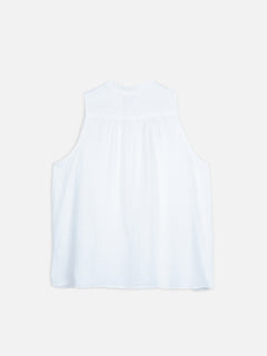 Women's White 100% Linen Regular Fit Blouse