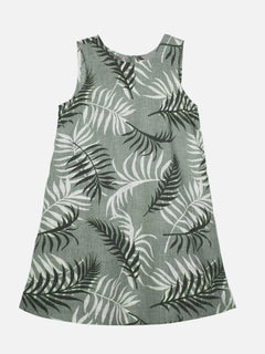 Women's Sage Linen Viscose Regular Fit Dress
