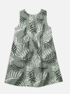 Women's Sage Linen Viscose Regular Fit Dress