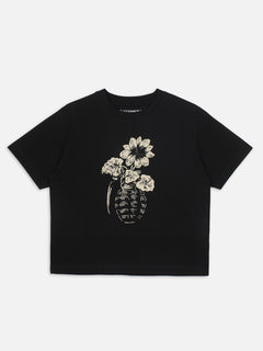 Women's Black 100% Organic Cotton Regular Fit Tshirt