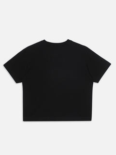 Women's Black 100% Organic Cotton Regular Fit Tshirt
