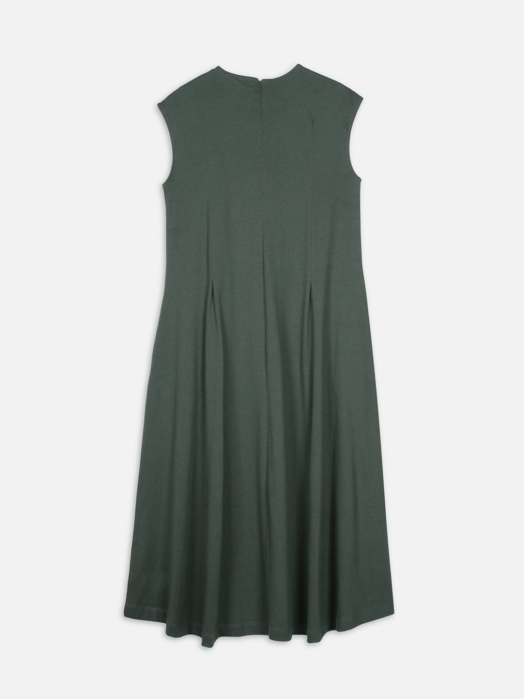 Women's Green 100% Organic Cotton Regular Fit Knit Dress
