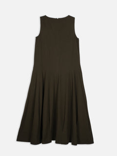 Women's Brown 100% Cotton Regular Fit Dress