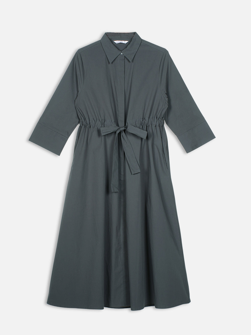 Women's Grey Cotton Lycra Regular Fit Dress