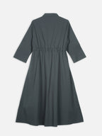 Women's Grey Cotton Lycra Regular Fit Dress