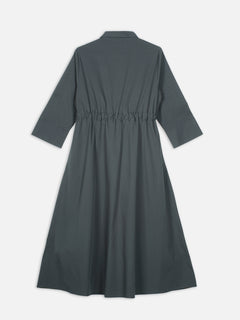 Women's Grey Cotton Lycra Regular Fit Dress