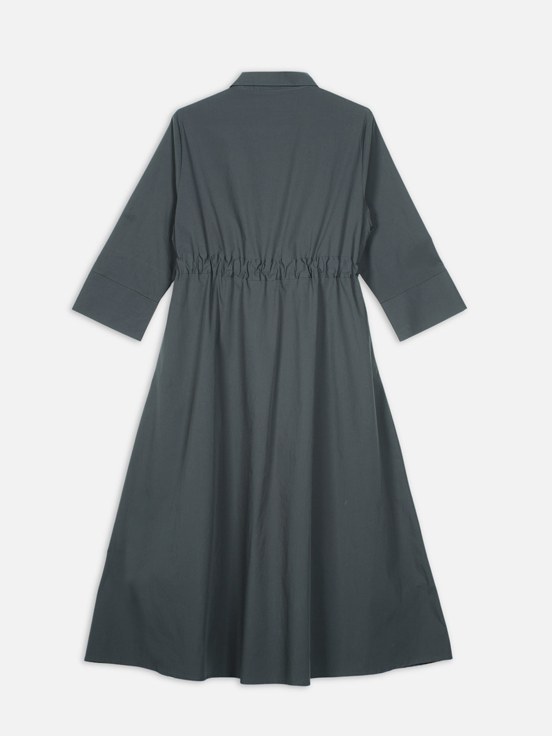 Women's Grey Cotton Lycra Regular Fit Dress