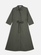 Women's Olive Cotton Lycra Regular Fit Dress