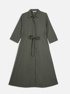 Women's Olive Cotton Lycra Regular Fit Dress