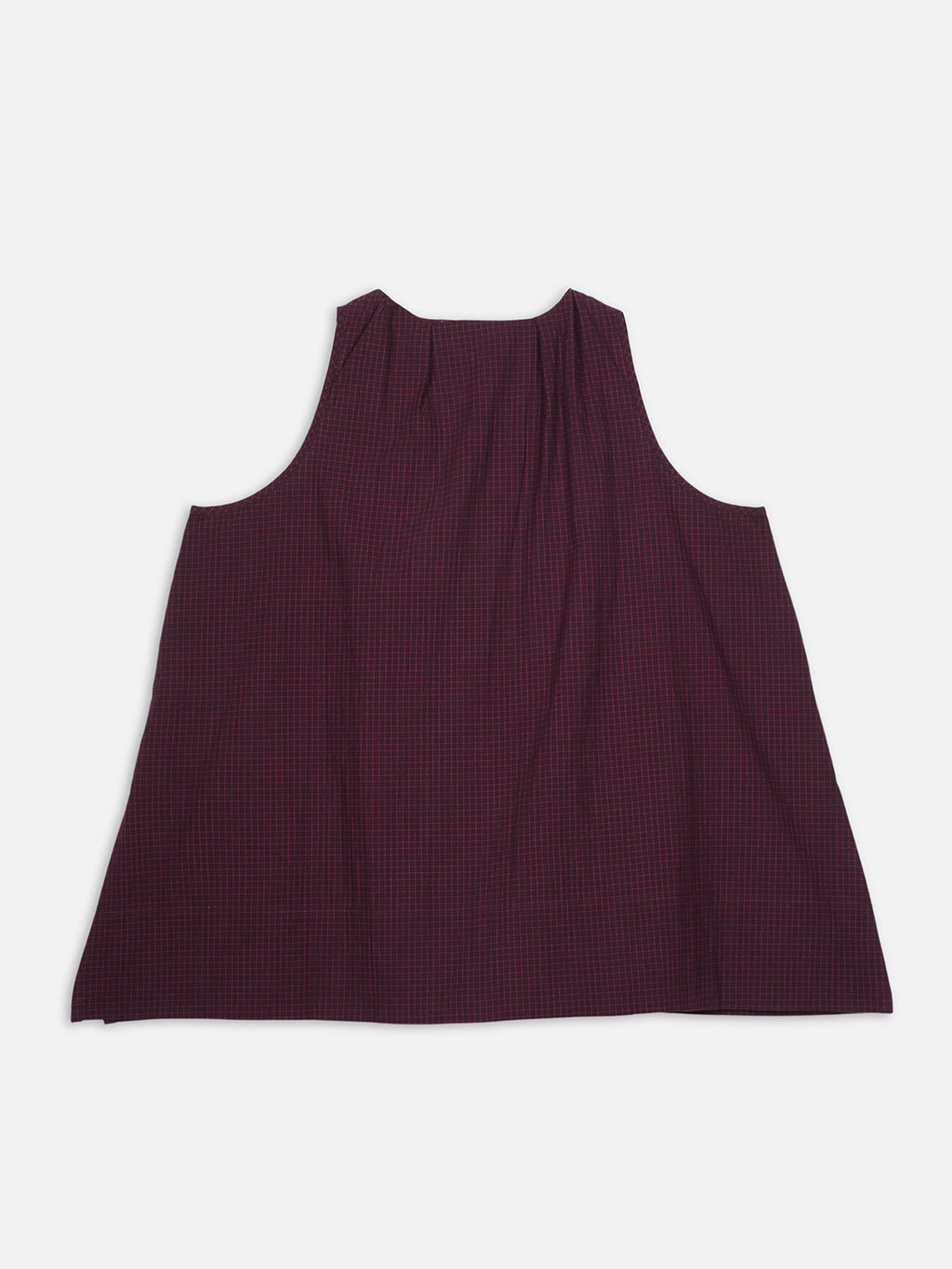 Women's Maroon 100% Linen A Line Blouse