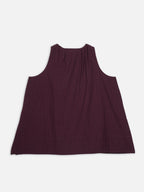 Women's Maroon 100% Linen A Line Blouse