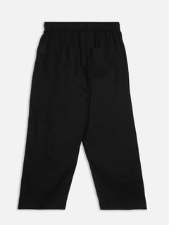Women's Black 100% Linen Regular Fit Pant