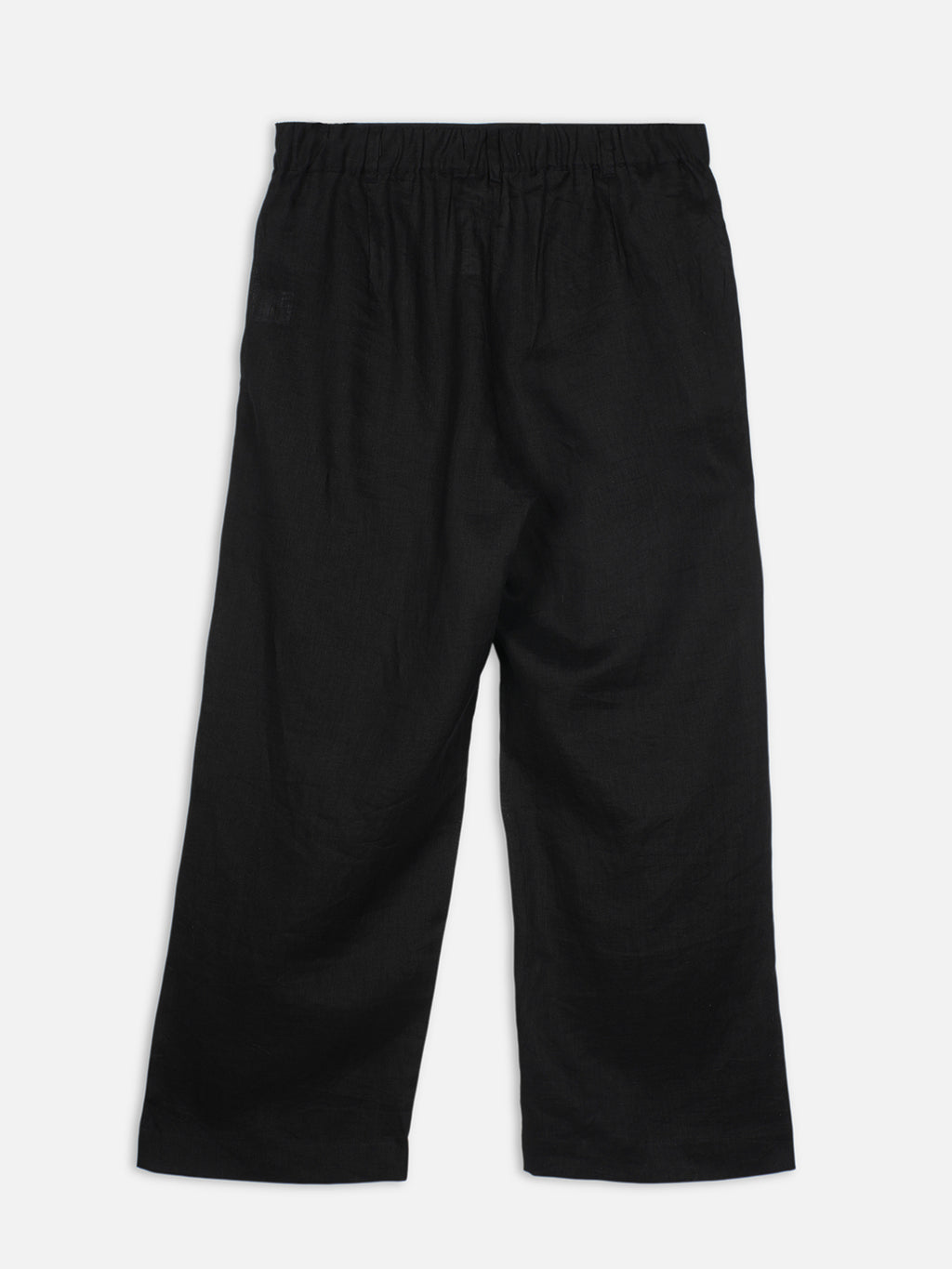 Women's Black 100% Linen Regular Fit Pant